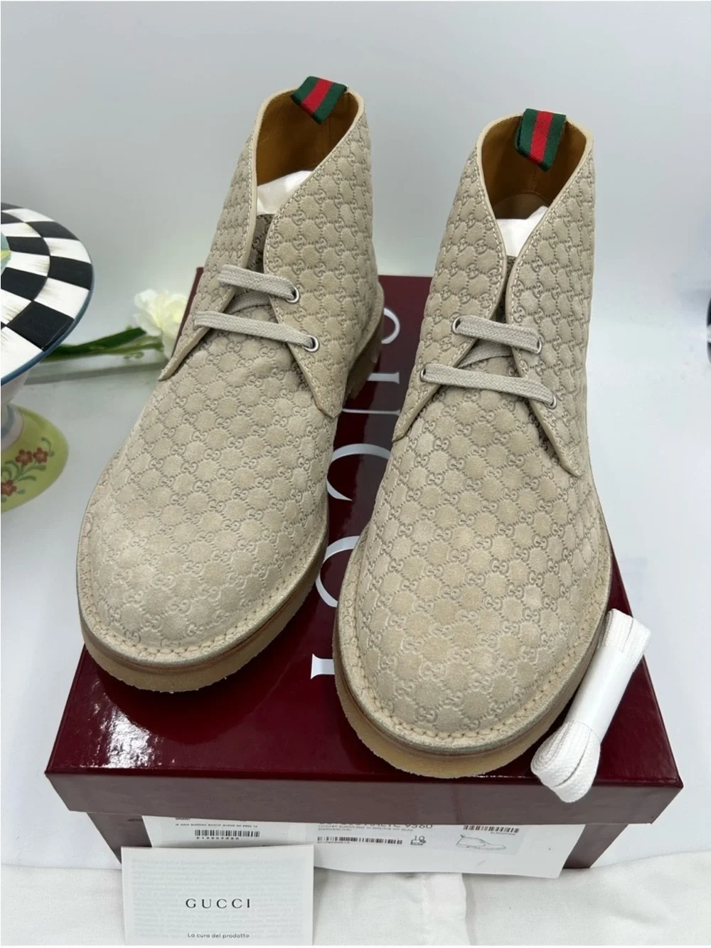 Men’s Gucci GG embossed desert boot size 10 made in Italy